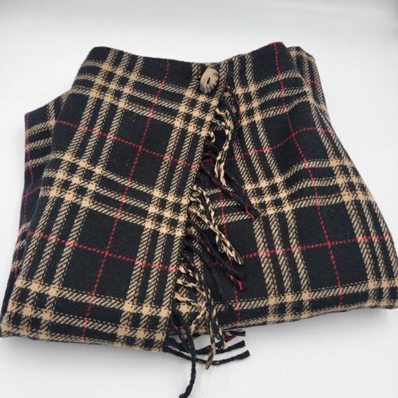 Vtg 90s Y2K Dark Academia Preppy Plaid Wrap Style Skirt Size 12 - Picture 4 of 14